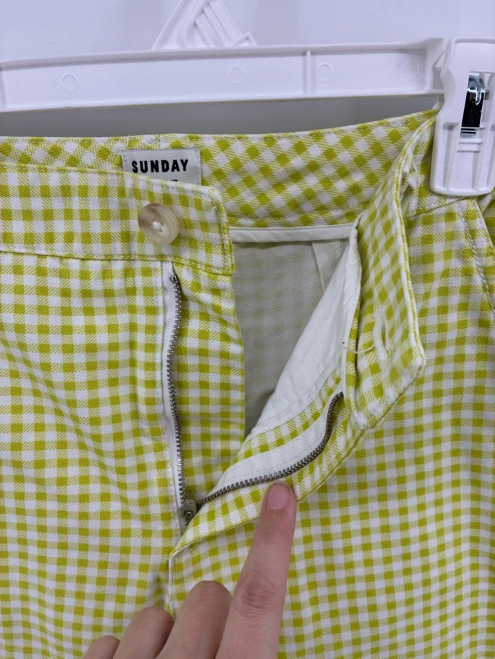 Sunday Best Yellow Gingham Wide-Leg Pants Spring Classic - Picture 5 of 11
